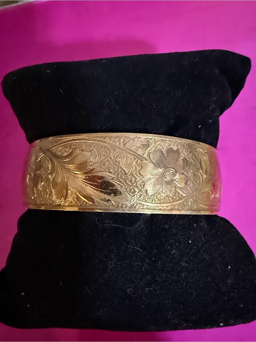 Antique Gold filled or plated Engraved Cuff Bracelet - Women Jewelry